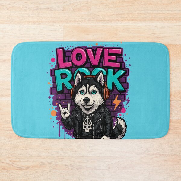 Item preview, Rocker Dog - Husky with Leather Jacket and Headphones designed and sold by Idelab-11.