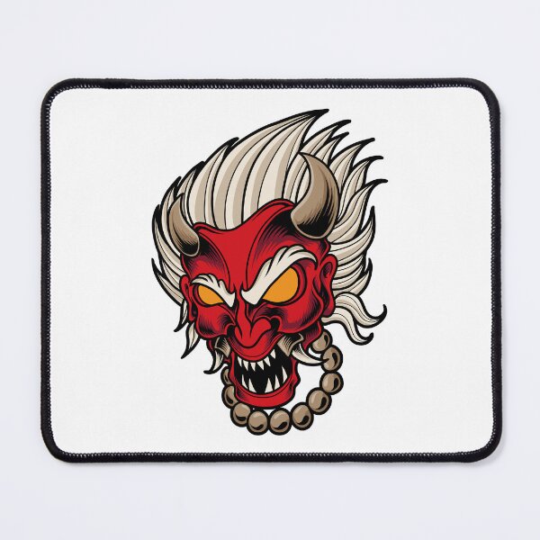 Item preview, Red demon mask oriental mythology designed and sold by Joncasmiart.