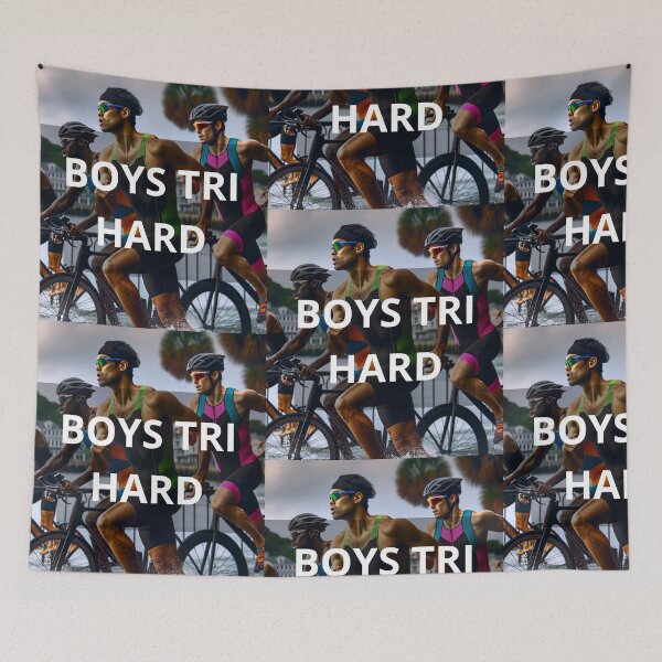 Item preview, "BOYS TRI HARD – Triathlon Team Power & Motivation Design" designed and sold by Triathlongram.
