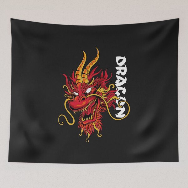 Item preview, Red dragon with a mustache, Eastern mythology designed and sold by Joncasmiart.