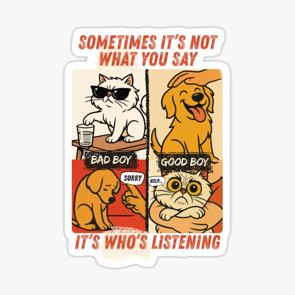 Item preview, Ironic Pet Poster – Same Words. Different Ears. designed and sold by GoodsAIMarket.