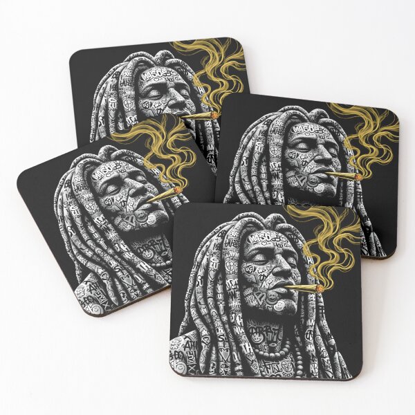 Item preview, Rasta Rebellion – Gold Smoke Monochrome T-shirt designed and sold by AV.