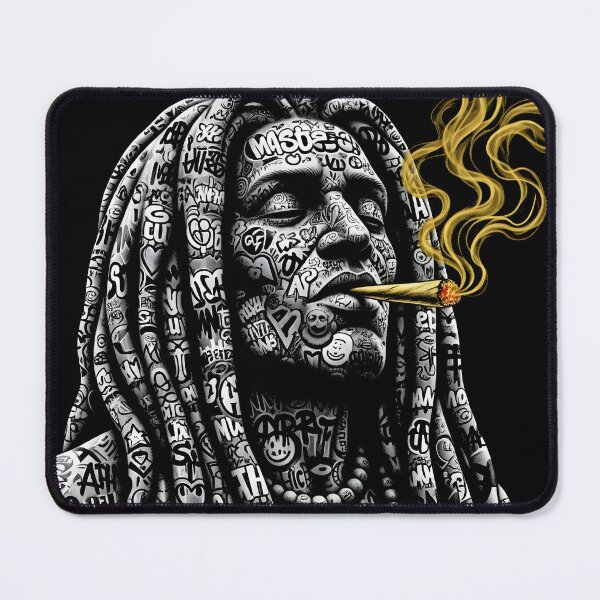 Item preview, Rasta Rebellion – Gold Smoke Monochrome T-shirt designed and sold by AV.