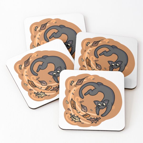 Item preview, Cat Chasing Leaves designed and sold by nyxthedragon225.