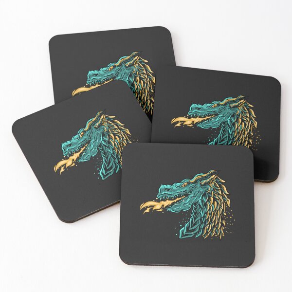 Artikelvorschau, Blauer Drache mit Feuer der orientalischen Mythologie entworfen und verkauft von Joncasmiart.