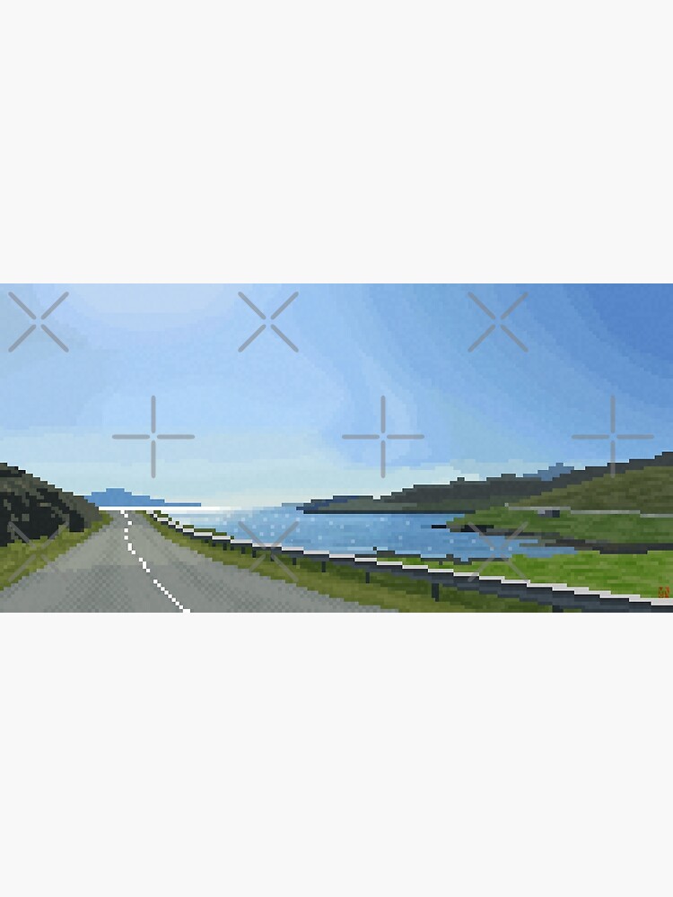 Thumbnail 2 of 2, Postcard, Pixelart: Road to Tarbert designed and sold by TheRandomFactor.