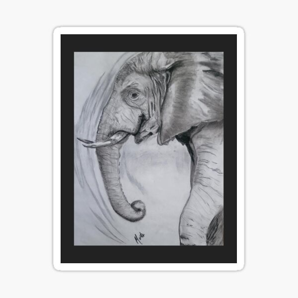 Artikel-Vorschau von Kohle-Graphit Elefant - Kunstdruck, designt und verkauft von MaritzaGoodIdea.