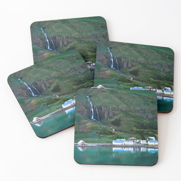 Item preview, Seydisfjordur Iceland Mountainside Waterfall designed and sold by Debra Martz.