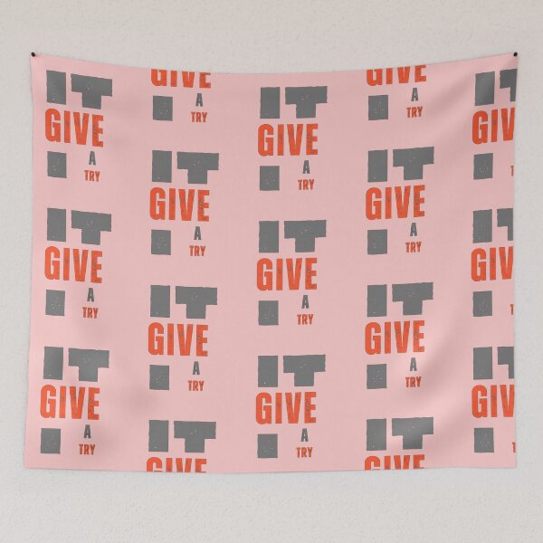 Item preview, Bold “Give It a Try” Motivational Design – Grunge Lettering Typography Art designed and sold by SmyrnaArtGalery.