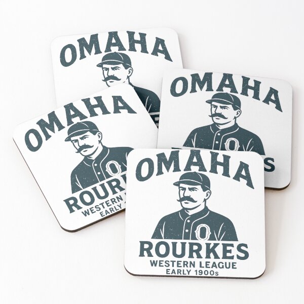 Item preview, Omaha Rourkes Vintage Baseball Logo – Western League (Early 1900s) designed and sold by BackstopAndCo.