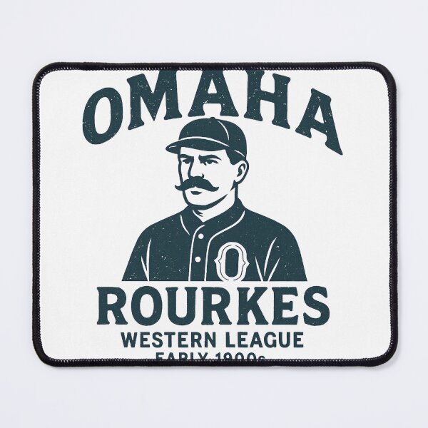 Item preview, Omaha Rourkes Vintage Baseball Logo – Western League (Early 1900s) designed and sold by BackstopAndCo.