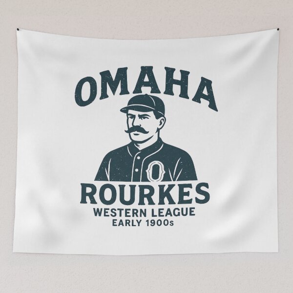 Item preview, Omaha Rourkes Vintage Baseball Logo – Western League (Early 1900s) designed and sold by BackstopAndCo.