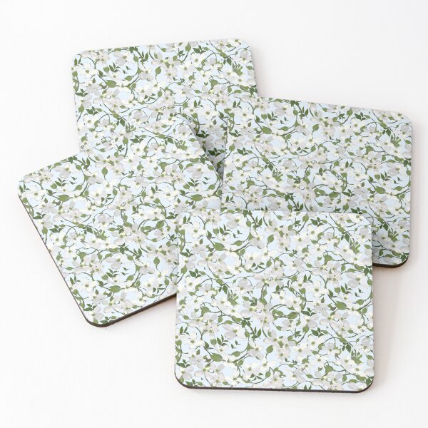 Item preview, Dogwood Blossoms on Blue e5f4fe Half-drop designed and sold by Art in My Loft.
