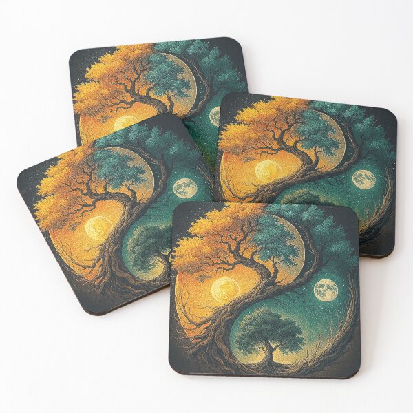 Item preview, Innovate Today – Yin Yang Tree Poster with Sun and Moon designed and sold by Gold Turtle  Lina.