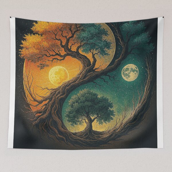 Item preview, Innovate Today – Yin Yang Tree Poster with Sun and Moon designed and sold by Gold Turtle  Lina.