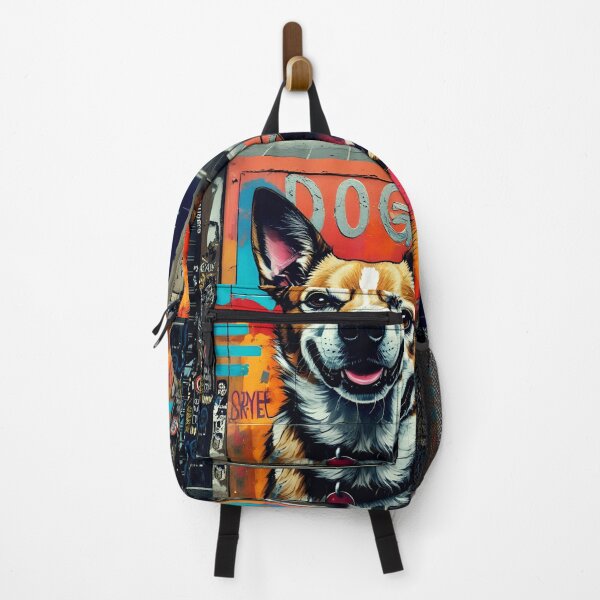 Item preview, Vibrant Street Art Dog Mural – Colorful Urban Canine by Mazieblu designed and sold by Mazieblu.