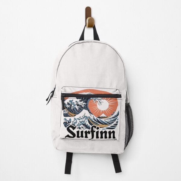 Item preview, Surfinn Japanese Wave – Retro Surf Art with Rising Sun and Boats designed and sold by dortmond.