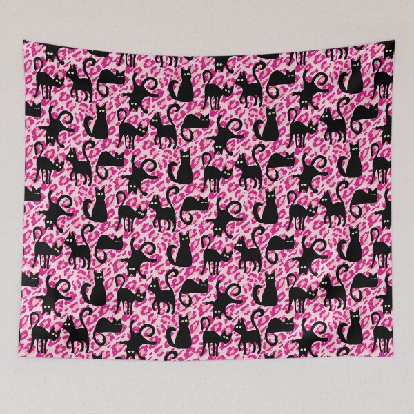 Item preview,  Black Cats Animal Print - Hot Pink designed and sold by Una Somerville.