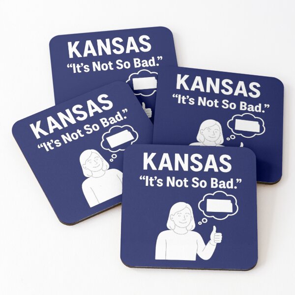 Item preview, Kansas: "It's Not So Bad." – Funny Midwest Thumbs-Up Design-White Text designed and sold by The Expression Den.