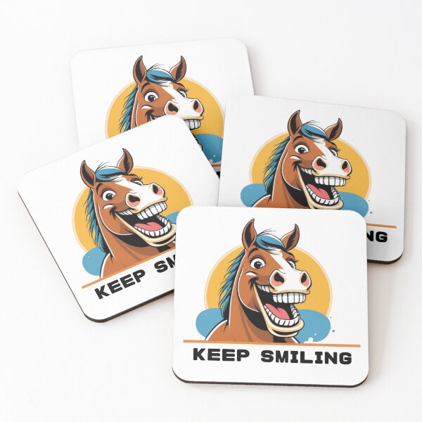 Item preview, Funny Smiling Horse – Cartoon Animal Illustration designed and sold by obsidianframe.