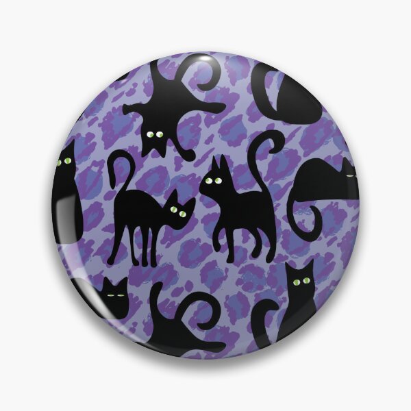 Item preview, Black Cats Animal Print - Purple & Sweet Lavender designed and sold by Una Somerville.