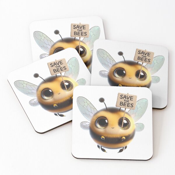 Item preview, Save the Bees Sticker - Cute Eco Kawaii Art designed and sold by Hasanify.
