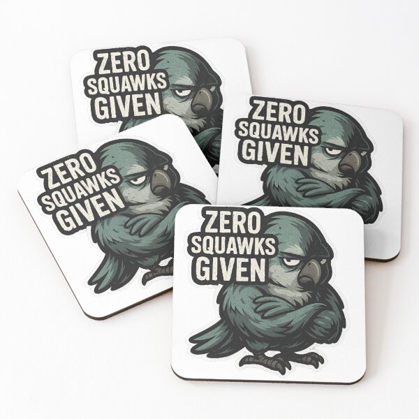 Item preview, Zero Squawks Given – Grumpy Quaker Parrot designed and sold by ChidiBidiBoo.