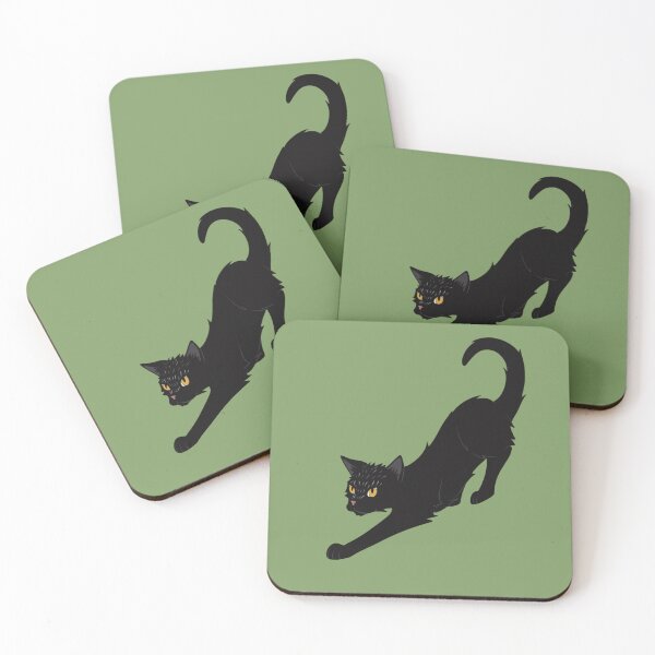 Item preview, Onyx the Black Cat Familiar – Stretching Gothic Cat Illustration designed and sold by Fireborne Studio.