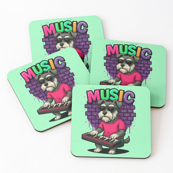 Item preview, Perro Músico con Teclado - Schnauzer Cool Amante de la Música designed and sold by Idelab-11.