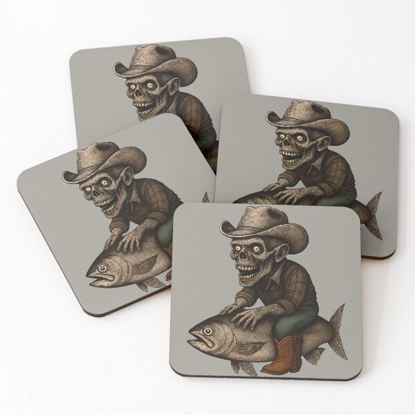 Item preview, Zombie Cowboy Riding Fish  designed and sold by NightTimeJ.