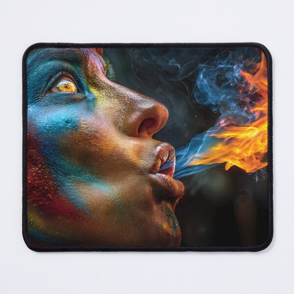 Item preview, Vibrant Fire Breather with Colorful Face Paint designed and sold by Artessie.