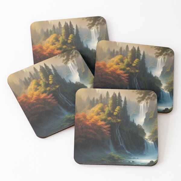 Item preview, Mystical Autumn Forest with Waterfalls and Sun Rays designed and sold by Uniquely Yours.