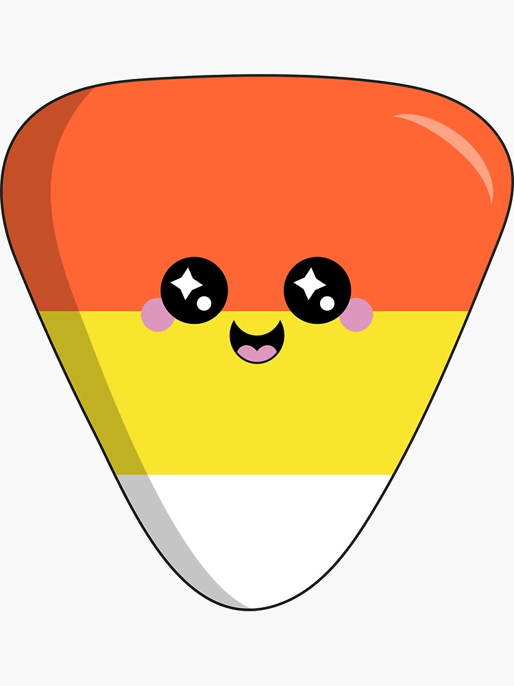 Thumbnail 3 of 3, Sticker, Cute Candy Corn - Kawaii Halloween Art designed and sold by lberkleydesigns.