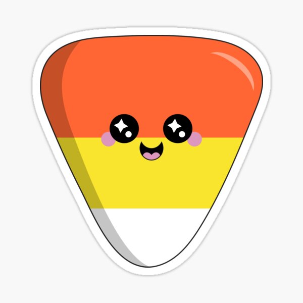 Cute Candy Corn - Kawaii Halloween Art Sticker