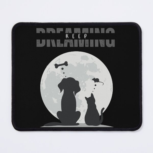 Item preview, Keep Dreaming Moon Art – Dog and Cat Silhouette with Dreams designed and sold by SmyrnaArtGalery.