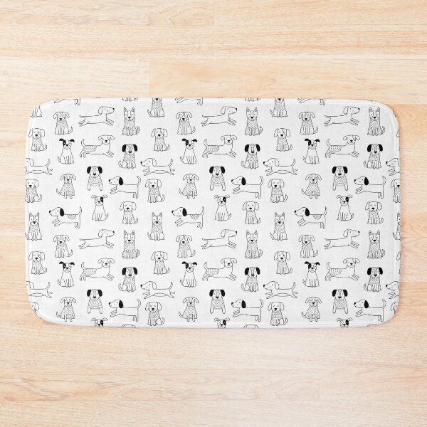Item preview, Playful Doodle Dogs Pattern - Black and White Minimalist Pups designed and sold by DropRomance.