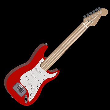 Artwork thumbnail, Red Electric Guitar Art - Classic Stratocaster Style by Lauren Visual Arts