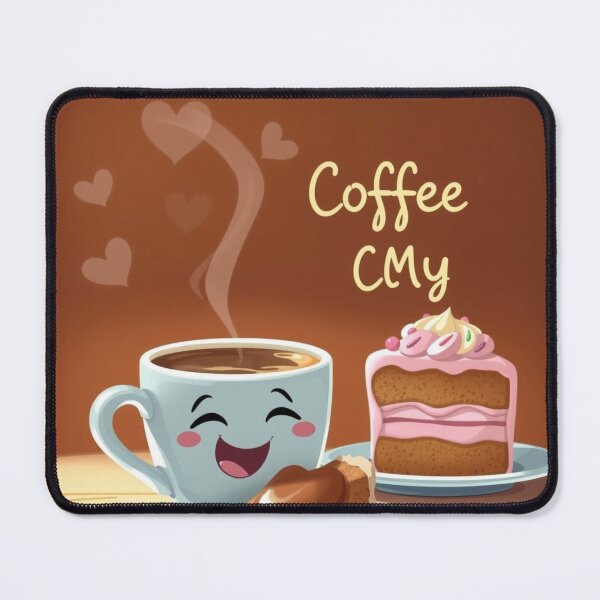 Item preview, Coffret café drôle avec gâteau rose et blanc - Funny coffee set with pink and white cake designed and sold by Drawingshirts.
