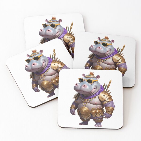 Item preview, Clumsy Hippo Warrior | Overconfident Sidekick | Moodimals Collection designed and sold by Simple Nature Studio.