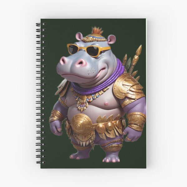 Item preview, Clumsy Hippo Warrior | Overconfident Sidekick | Moodimals Collection designed and sold by Simple Nature Studio.