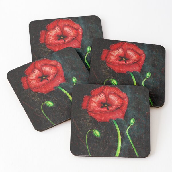 Item preview, Scarlet Poppy Remembrance - Cosmic Memorial Art designed and sold by Lauren Visual Arts.