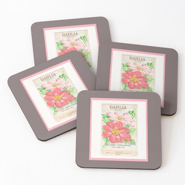 Item preview, Dahlia Seed Packet - watercolor reproduction designed and sold by Annie Mason Art.