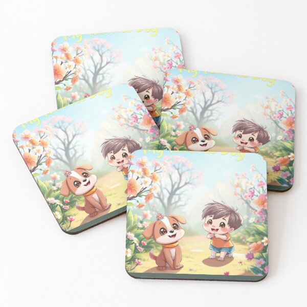 Item preview, Un printemps d’innocence – Enfant et chiot heureux Spring of Innocence – Happy Kid and Puppy designed and sold by Drawingshirts.