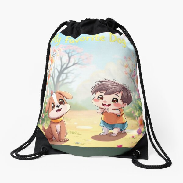 Aperçu de l'œuvre Un printemps d’innocence – Enfant et chiot heureux Spring of Innocence – Happy Kid and Puppy créée et vendue par Drawingshirts.