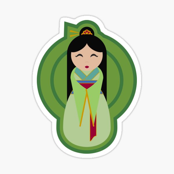 Minimalist Chinese Princess - Cute Asian Girl in Traditional Hanfu Sticker