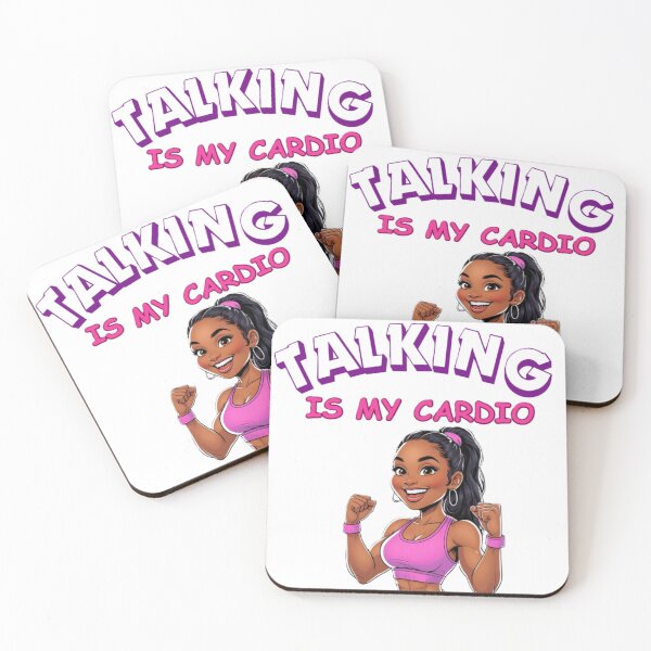 Item preview, Talking Is My Cardio (African American) designed and sold by BreakupCentral.