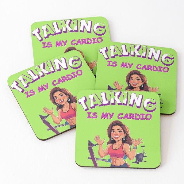 Item preview, Talking Is My Cardio (brunette) designed and sold by BreakupCentral.