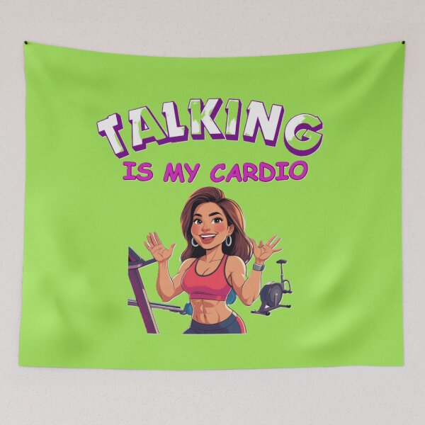 Item preview, Talking Is My Cardio (brunette) designed and sold by BreakupCentral.