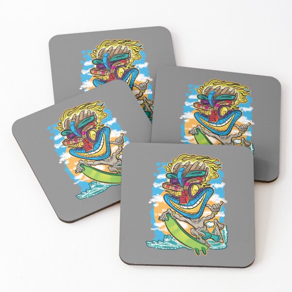Item preview, Crazy Tiki Surfer – Wild Island Vibes on the Waves designed and sold by eShirtLabs.