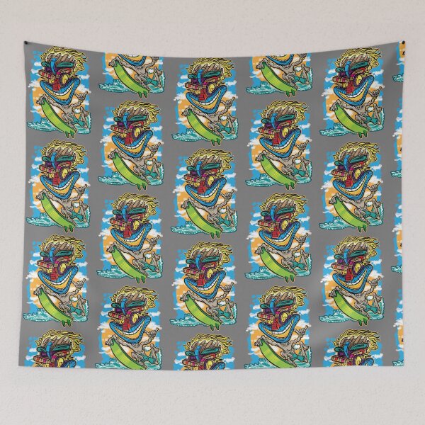 Item preview, Crazy Tiki Surfer – Wild Island Vibes on the Waves designed and sold by eShirtLabs.